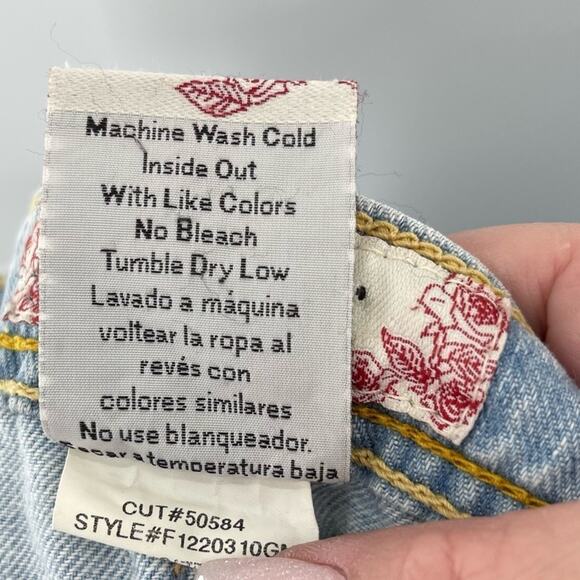 Fragile Distressed Light Wash Relaxed Fit Boyfriend Jeans Indie Grunge Size 3 - Picture 8 of 8